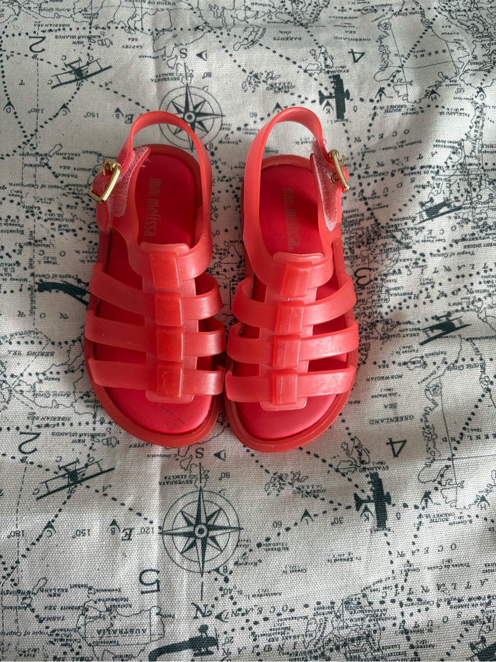 Mini Melissa Coral Jelly T-Strap Sandals
